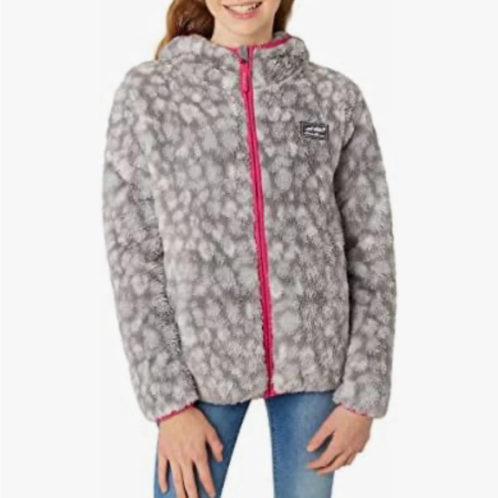 Eddie Bauer Kids Quest Plush Fleece Hooded Jacket in Animal Print - S (7/8)